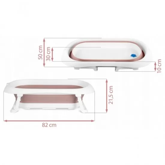 Cadita de baie cu dop de scurgere Ricokids RK-281 - Roz Cadita de baie cu dop de scurgere Ricokids RK-281 - Roz