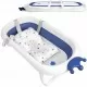 Cadita de baie cu dop de scurgere si pernita inclusa Ricokids RK-280 - Albastru Cadita de baie cu dop de scurgere si pernita inclusa Ricokids RK-280 - Albastru
