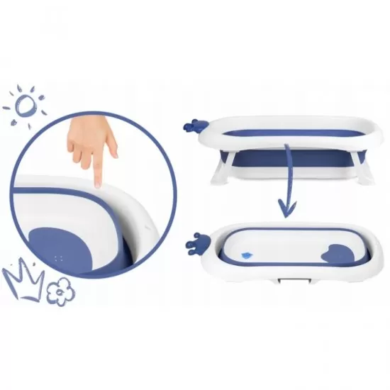 Cadita de baie cu dop de scurgere si pernita inclusa Ricokids RK-280 - Albastru Cadita de baie cu dop de scurgere si pernita inclusa Ricokids RK-280 - Albastru