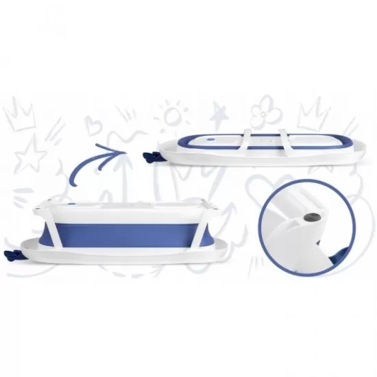 Cadita de baie cu dop de scurgere si pernita inclusa Ricokids RK-280 - Albastru Cadita de baie cu dop de scurgere si pernita inclusa Ricokids RK-280 - Albastru