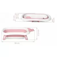 Cadita de baie cu dop de scurgere si termometru Ricokids RK-282 - Roz