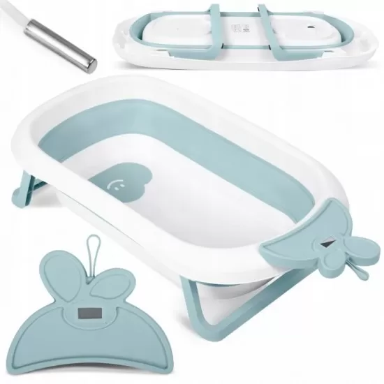Cadita de baie cu dop de scurgere si termometru Ricokids RK-282 - Albastru Cadita de baie cu dop de scurgere si termometru Ricokids RK-282 - Albastru