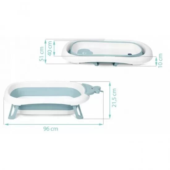 Cadita de baie cu dop de scurgere si termometru Ricokids RK-282 - Albastru Cadita de baie cu dop de scurgere si termometru Ricokids RK-282 - Albastru