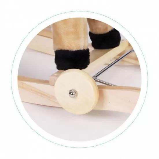 Calut balansoar cu roti, sunete si coada in miscare Ecotoys XL-106W - Bej Calut balansoar cu roti, sunete si coada in miscare Ecotoys XL-106W - Bej