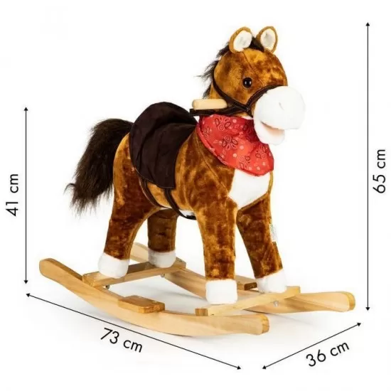 Calut balansoar cu sunete si coada in miscare Ecotoys XL-106 - Maro Calut balansoar cu sunete si coada in miscare Ecotoys XL-106 - Maro