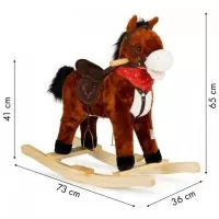 Calut balansoar cu sunete si coada in miscare Ecotoys XL-106 - Ciocolatiu
