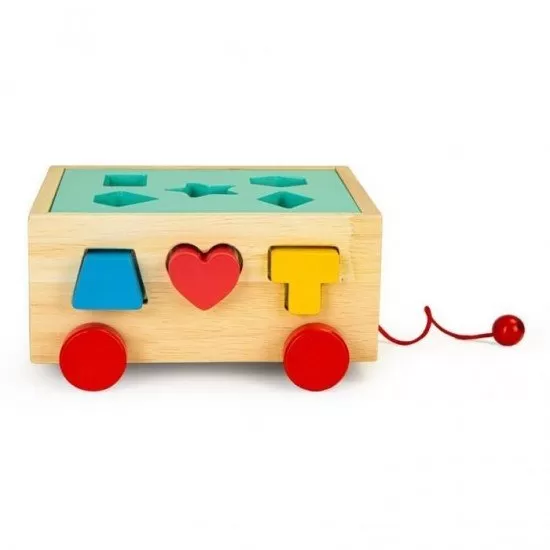 Carucior educational cu blocuri din lemn Ecotoys HM015197 Carucior educational cu blocuri din lemn Ecotoys HM015197