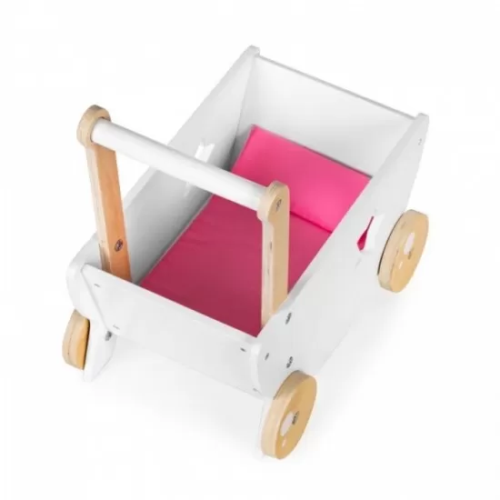 Carucior pentru papusi din lemn Ecotoys 2150N Carucior pentru papusi din lemn Ecotoys 2150N