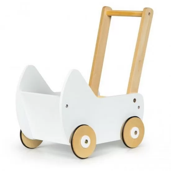 Carucior pentru papusi din lemn Ecotoys Carucior pentru papusi din lemn Ecotoys