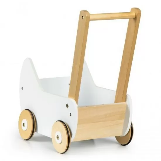 Carucior pentru papusi din lemn Ecotoys Carucior pentru papusi din lemn Ecotoys