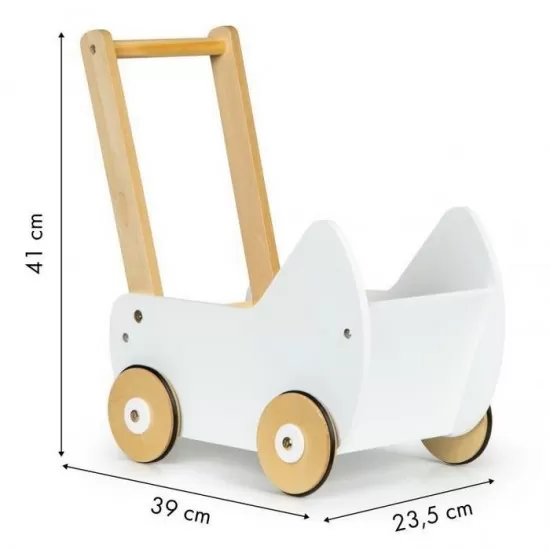 Carucior pentru papusi din lemn Ecotoys Carucior pentru papusi din lemn Ecotoys