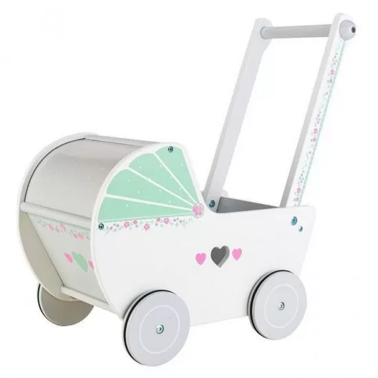 Carucior pentru papusi din lemn Ecotoys TL00019 Carucior pentru papusi din lemn Ecotoys TL00019
