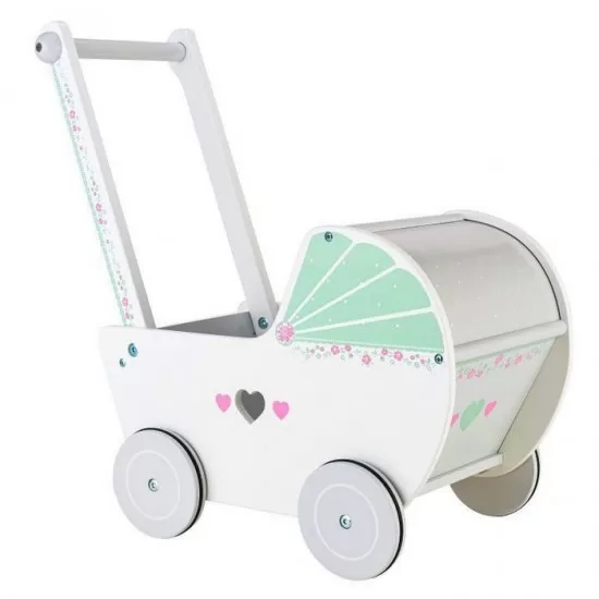 Carucior pentru papusi din lemn Ecotoys TL00019 Carucior pentru papusi din lemn Ecotoys TL00019