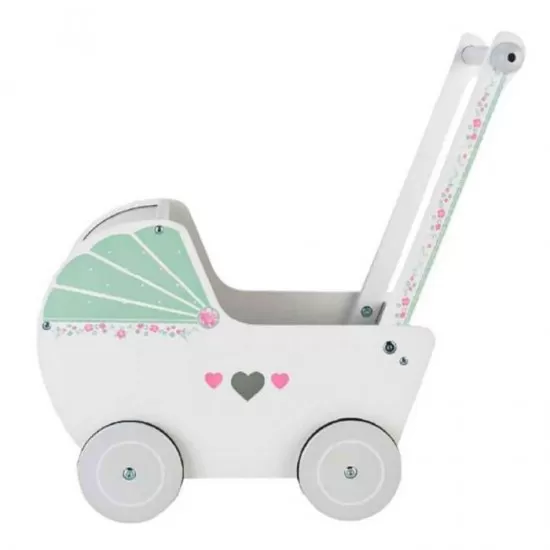 Carucior pentru papusi din lemn Ecotoys TL00019 Carucior pentru papusi din lemn Ecotoys TL00019