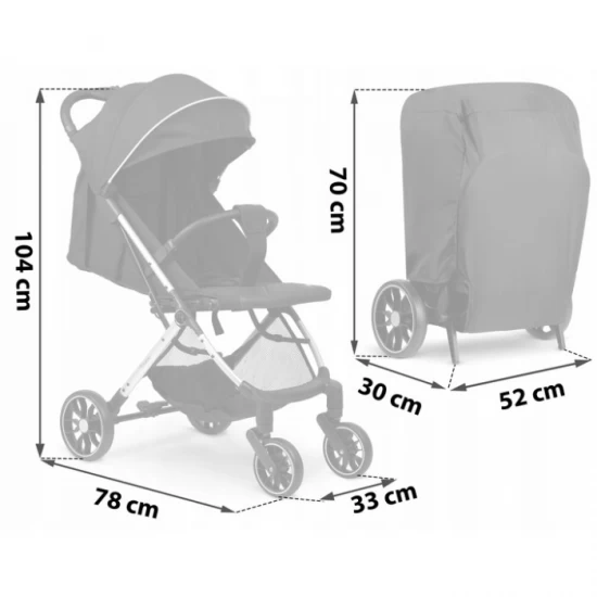 Carucior sport pentru copii, 78 x 33 x 104 cm, Nukido Paseo, Negru Carucior sport pentru copii, 78 x 33 x 104 cm, Nukido Paseo, Negru
