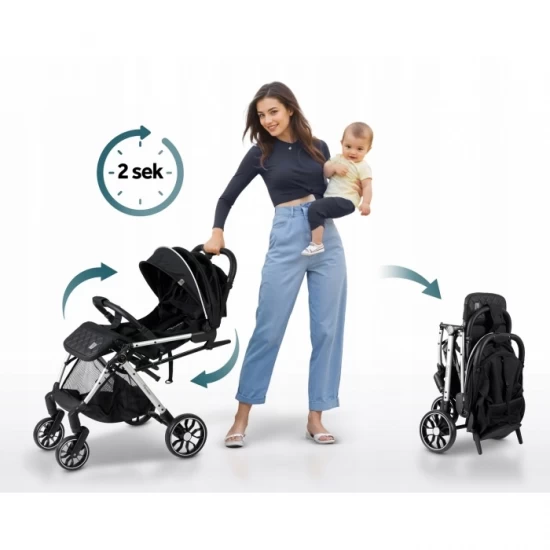 Carucior sport pentru copii, 78 x 33 x 104 cm, Nukido Paseo, Negru Carucior sport pentru copii, 78 x 33 x 104 cm, Nukido Paseo, Negru