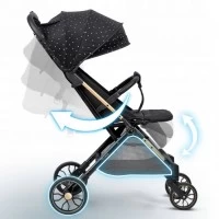 Carucior sport pentru copii, 78 x 33 x 104 cm, Nukido Paseo, Negru cu auriu
