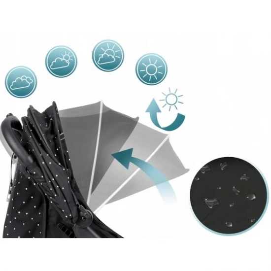 Carucior sport pentru copii, 78 x 33 x 104 cm, Nukido Paseo, Negru cu auriu Carucior sport pentru copii, 78 x 33 x 104 cm, Nukido Paseo, Negru cu auriu