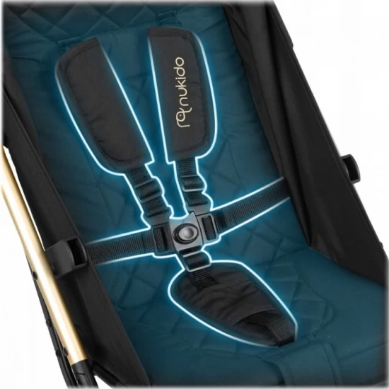 Carucior sport pentru copii, 78 x 33 x 104 cm, Nukido Paseo, Negru cu auriu Carucior sport pentru copii, 78 x 33 x 104 cm, Nukido Paseo, Negru cu auriu