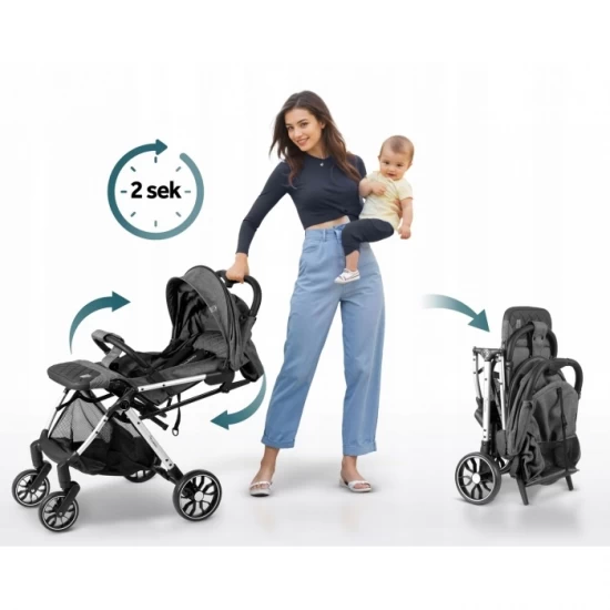 Carucior sport pentru copii, 78 x 33 x 104 cm, Nukido Paseo, Gri Carucior sport pentru copii, 78 x 33 x 104 cm, Nukido Paseo, Gri