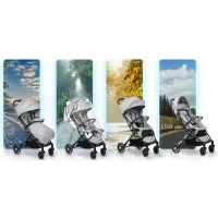 Carucior sport pentru copii, 78 x 33 x 104 cm, Nukido Paseo, Gri deschis