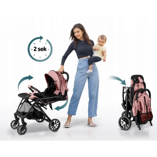 Carucior sport pentru copii, 78 x 33 x 104 cm, Nukido Paseo, Roz Carucior sport pentru copii, 78 x 33 x 104 cm, Nukido Paseo, Roz