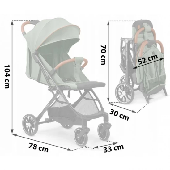Carucior sport pentru copii, 78 x 33 x 104 cm, Nukido Paseo, Verde Carucior sport pentru copii, 78 x 33 x 104 cm, Nukido Paseo, Verde