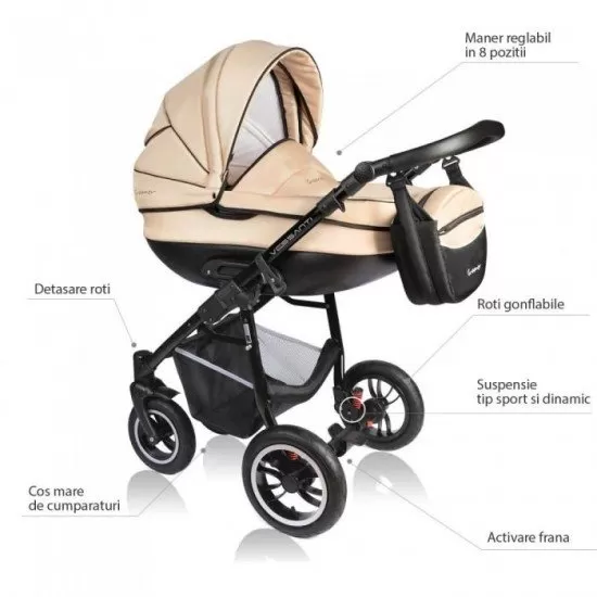 Carucior Vessanti Crooner 2 in 1 - Cream Carucior Vessanti Crooner 2 in 1 - Cream