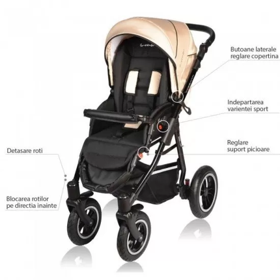 Carucior Vessanti Crooner 2 in 1 - Cream Carucior Vessanti Crooner 2 in 1 - Cream