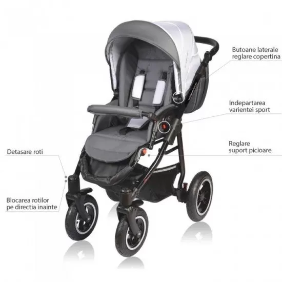 Carucior Vessanti Crooner 2 in 1 - Gray Carucior Vessanti Crooner 2 in 1 - Gray