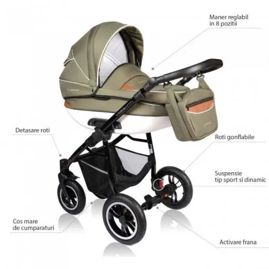 Carucior Vessanti Crooner 2 in 1 - Petrol Carucior Vessanti Crooner 2 in 1 - Petrol
