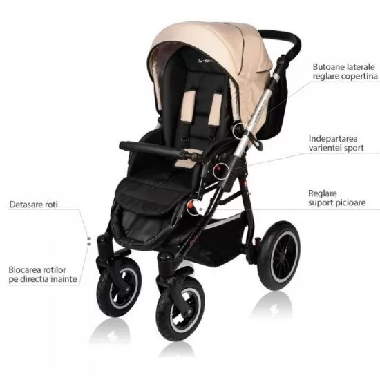 Carucior Vessanti Crooner Prestige 2 in 1 - Cream Carucior Vessanti Crooner Prestige 2 in 1 - Cream