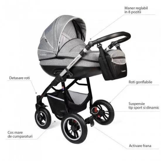 Carucior Vessanti Crooner Prestige 2 in 1 - Gray Carucior Vessanti Crooner Prestige 2 in 1 - Gray