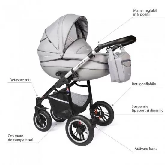 Carucior Vessanti Crooner Prestige 2 in 1 - Light Gray