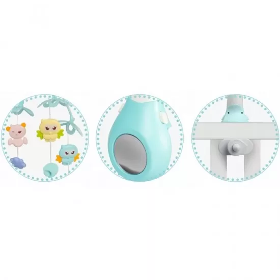 Carusel muzical pentru patut cu proiector, sunete si jucarii Ricokids RK-813 - Albastru Carusel muzical pentru patut cu proiector, sunete si jucarii Ricokids RK-813 - Albastru