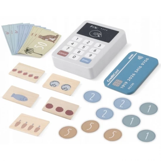 Casa de marcat din lemn pentru copii Nukido NK-863 Casa de marcat din lemn pentru copii Nukido NK-863