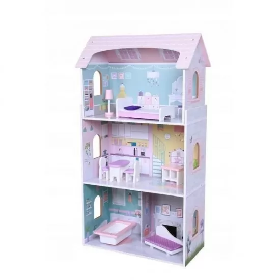 Casuta papusi din lemn Ecotoys Casuta papusi din lemn Ecotoys