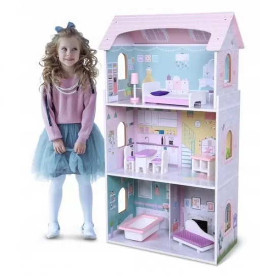 Casuta papusi din lemn Ecotoys Casuta papusi din lemn Ecotoys