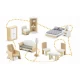 Casuta de papusi din lemn cu 3 etaje, mobilier inclus, 60 x 24 x 70 cm, Ricokids RK-878 - Albastru deschis Casuta de papusi din lemn cu 3 etaje, mobilier inclus, 60 x 24 x 70 cm, Ricokids RK-878 - Albastru deschis