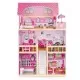 Casuta de papusi din lemn cu iluminare LED si mobilier Ecotoys HM006391