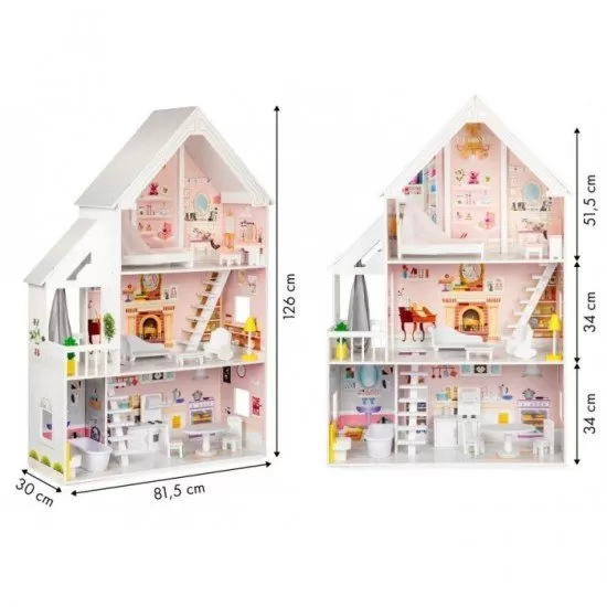 Casuta de papusi din lemn XXL Ecotoys 4127 Casuta de papusi din lemn XXL Ecotoys 4127