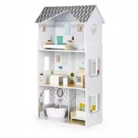Casuta de papusi Grace din lemn cu mobilier Ecotoys