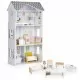 Casuta de papusi Grace din lemn cu mobilier Ecotoys