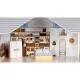 Casuta de papusi inalta din lemn cu mobilier Emma Ecotoys Casuta de papusi inalta din lemn cu mobilier Emma Ecotoys