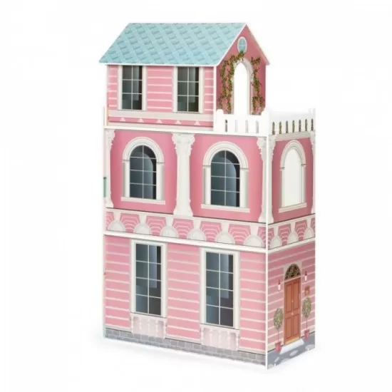 Casuta de papusi inalta din lemn cu mobilier Ecotoys D8112 Casuta de papusi inalta din lemn cu mobilier Ecotoys D8112