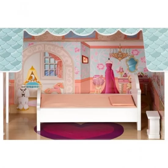 Casuta de papusi inalta din lemn cu mobilier Ecotoys D8112 Casuta de papusi inalta din lemn cu mobilier Ecotoys D8112