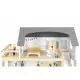 Casuta de papusi inalta din lemn cu mobilier Ecotoys W06A392 Casuta de papusi inalta din lemn cu mobilier Ecotoys W06A392