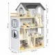 Casuta de papusi inalta din lemn cu mobilier Ecotoys W06A392 Casuta de papusi inalta din lemn cu mobilier Ecotoys W06A392