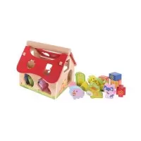 Casuta din lemn cu cuburi Ecotoys