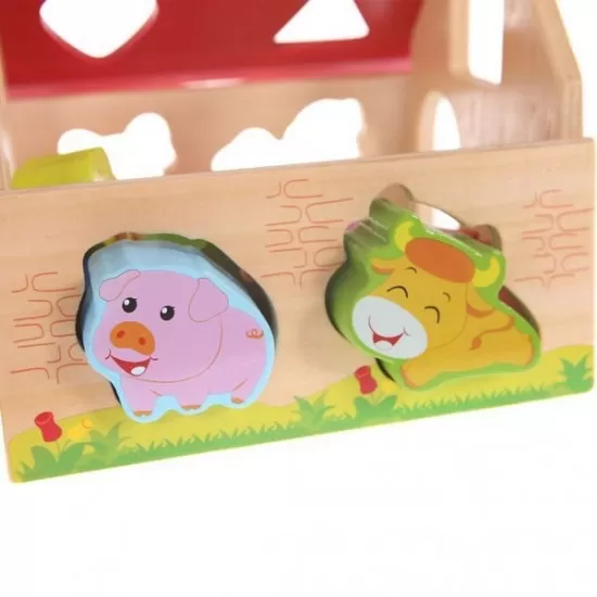 Casuta din lemn cu cuburi Ecotoys Casuta din lemn cu cuburi Ecotoys